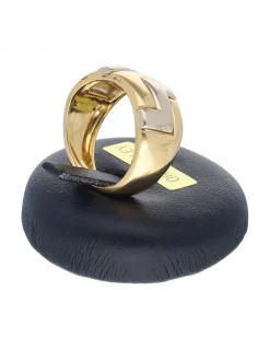 Anillo de oro blanco y amarillo 18K con diseño