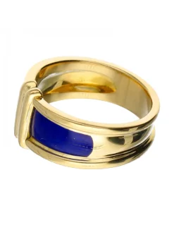Anillo de oro 18kl Esmalte azul y verde