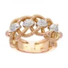 Anillo de Oro rosado 18K con diseño y Circonitas
