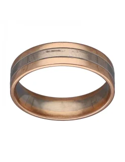 Anillo de Oro rosado y blanco 18K con diseño y Brillantes