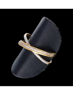 Anillo de oro y oro blanco 18 kl zirconita