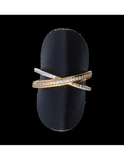 Anillo de oro y oro blanco 18 kl zirconita