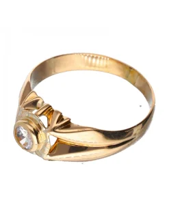Anillo de oro y oro rosado 18 Kl zirconita