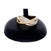 Anillo entrelazado con zirconitas oro amarillo 18kl