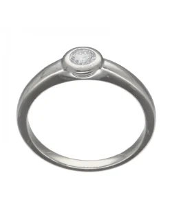 Anillo oro blanco 18 Kl con brillante