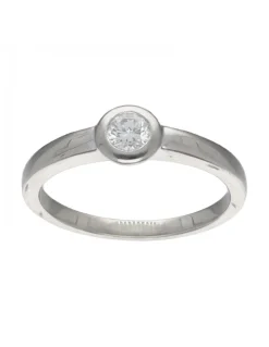Anillo oro blanco 18 Kl con brillante