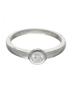 Anillo oro blanco 18 Kl con brillante