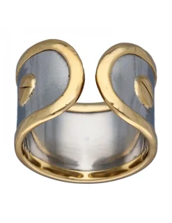 Anillo Tornillos de Oro amarillo y Acero, diseño abierto
