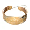 Brazalete ancho con diseño oro amarillo 18kl