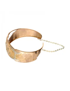 Brazalete ancho con diseño oro amarillo 18kl