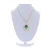 Cadena con colgante de oro amarillo 18 K con diseño y piedra sintética