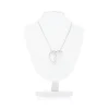 Cadena con diseño de eslabones, colgante en forma de corazón, Oro blanco 18K y Circonitas