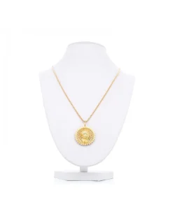 Cadena de Oro amarillo, con colgante religioso de la Virgen niña