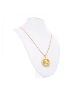 Cadena de Oro amarillo, con colgante religioso de la Virgen niña