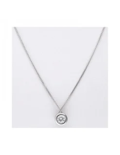 Cadena de oro blanco 18 kl con diseño y zircón