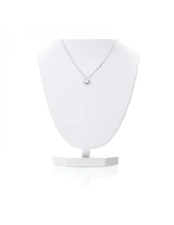 Cadena de oro blanco 18 kl con diseño y zircón