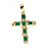 Colgante cruz con esmeraldas oro amarillo 18kl