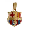 Colgante de Oro amarillo con diseño del escudo Futbol Club Barcelona Esmaltado en colores