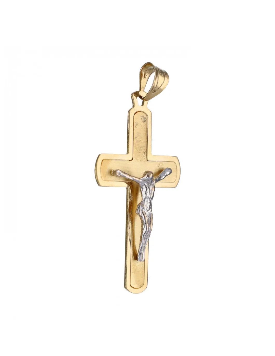 Colgante de Oro amarillo y blanco con diseño de Cruz