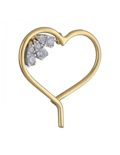 Colgante de Oro amarillo con diseño de Corazón y Circonitas
