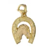 Colgante de Oro amarillo con diseño de cara de Caballo y Herradura
