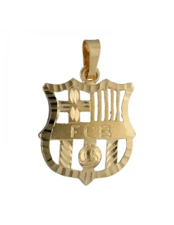 Colgante de Oro amarillo con diseño del escudo Futbol Club Barcelona