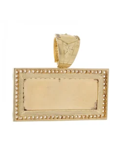 Colgante de Oro amarillo 18K con diseño rectangular, Billete de 500 Euros, Circonitas