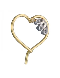 Colgante de Oro amarillo con diseño de Corazón y Circonitas