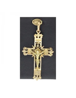 Colgante de oro amarillo 18 K con diseño de cruz