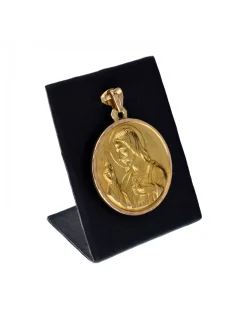 Colgante de oro amarillo 18K con diseño redondo y religioso