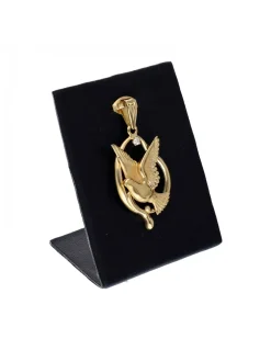 Colgante de oro amarillo 18K con diseño de ave volando y zircón