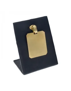 Colgante de oro amarillo 18K con diseño de medalla para grabar