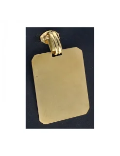 Colgante de oro amarillo 18K con diseño de medalla para grabar