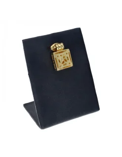 Colgante de oro amarillo 18K con diseño cuadrado y espiral de circonitas
