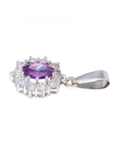 Colgante de oro blanco 18 kl con amatista