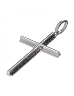 Colgante de oro blanco diseño religioso
