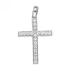 Colgante de oro blanco 18K con diseño de cruz y circonitas