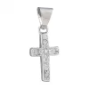Colgante de Oro blanco 18K con diseño de Cruz y Circonitas