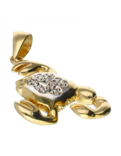 Colgante diseño Escorpión (Alacrán), oro amarillo y blanco 18 kl con diamantes