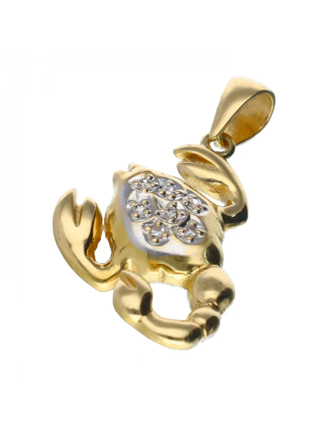 Colgante diseño Escorpión (Alacrán), oro amarillo y blanco 18 kl con diamantes