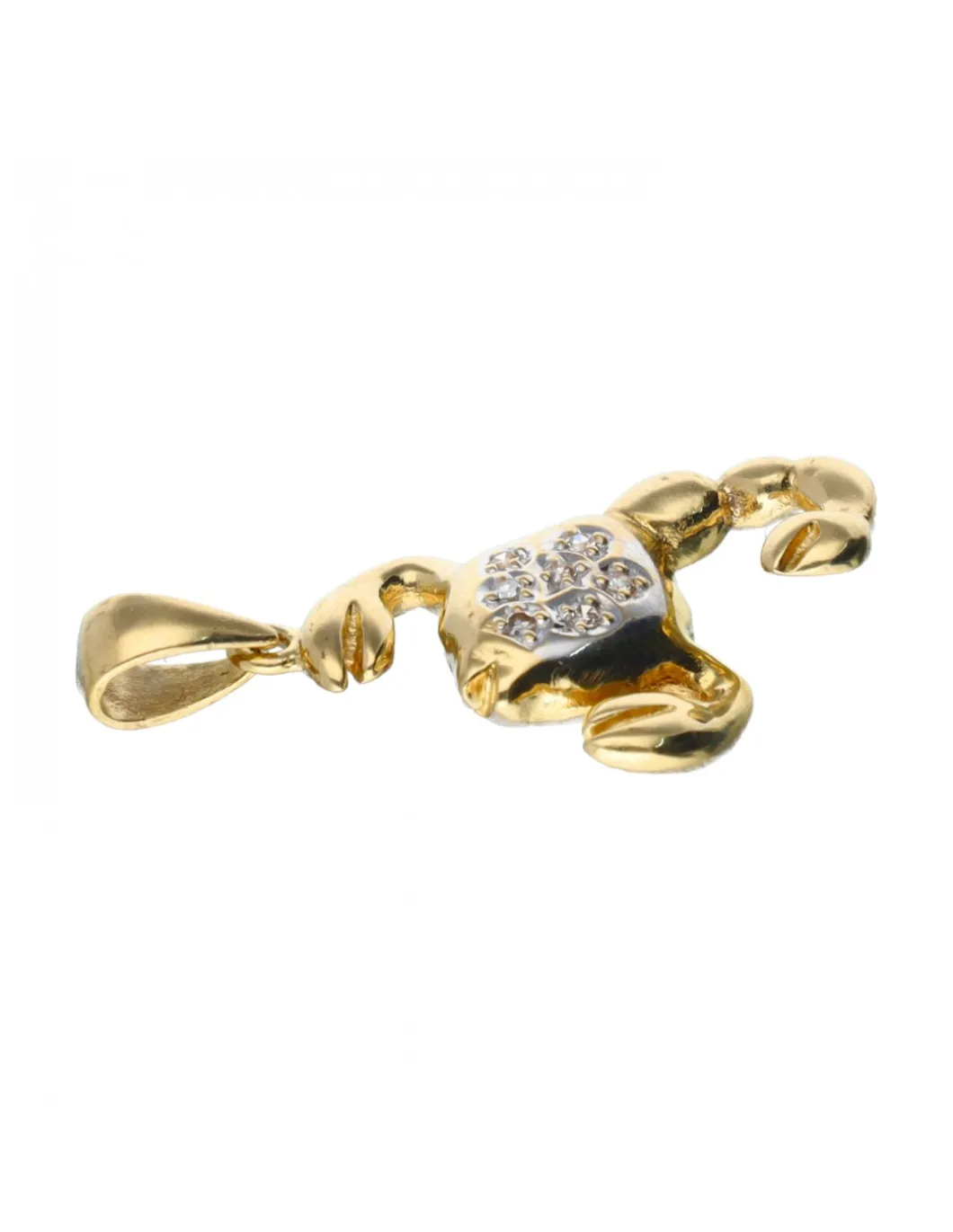 Colgante diseño Escorpión (Alacrán), oro amarillo y blanco 18 kl con diamantes