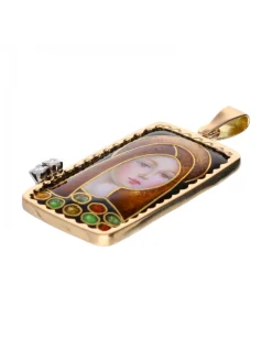 Colgante religioso de oro 18 kl diamante