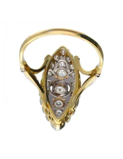 Diamante - Oro de 18 kt - Oro amarillo, Oro blanco - Anillo
