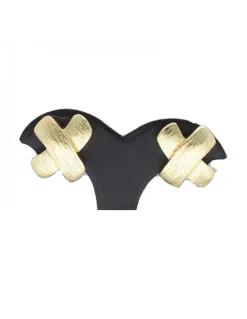 Pendiente con diseño X oro amarillo 18kl