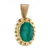 Pendiente de Oro amarillo 18K con diseño y Piedra verde