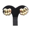 Pendientes anchos con oro amarillo, rosa y blanco 18kl
