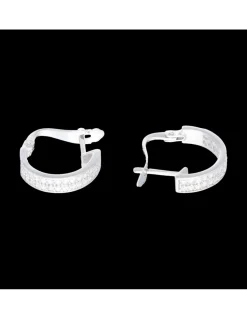 Pendientes aros con zirconitas oro blanco 18kl