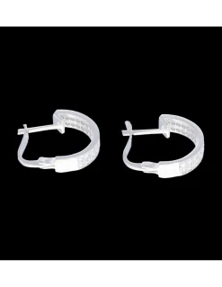 Pendientes aros con zirconitas oro blanco 18kl