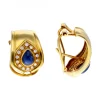 Pendientes con brillantes y zafiros oro amarillo 18kl