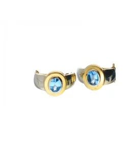 Pendientes con piedra aguamarina oro amarillo 18kl